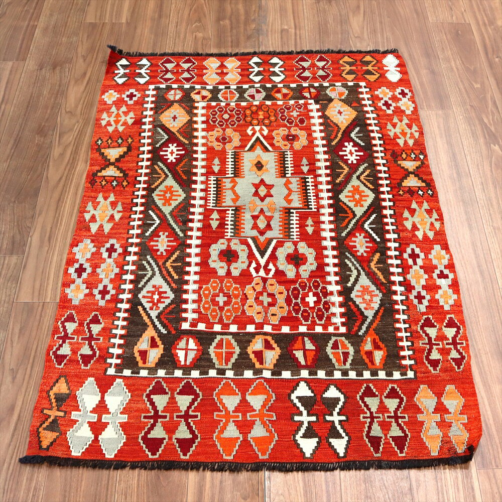 【15%OFFクーポン対象】オールドキリム チョルム145×100cmソロモンの星と花