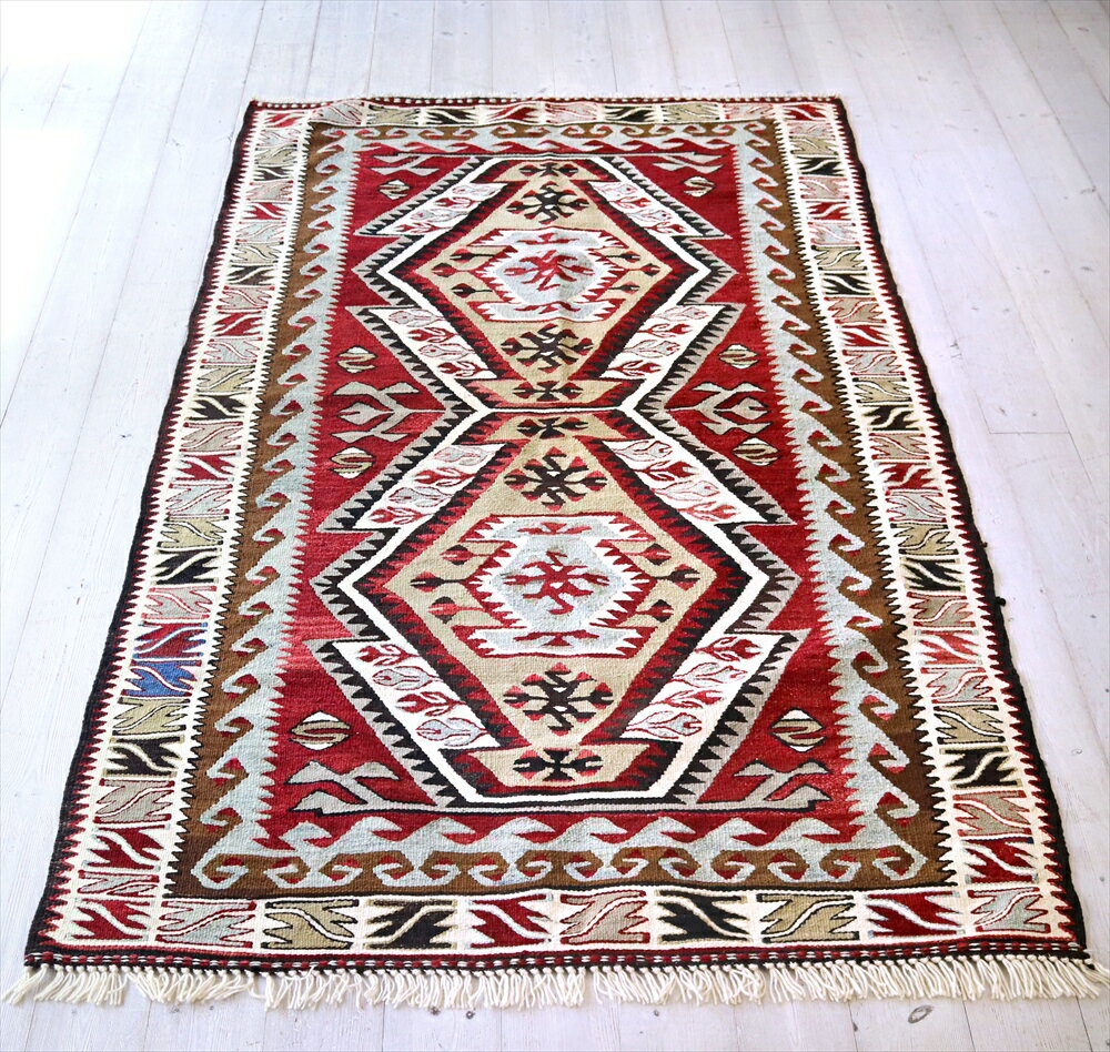 トルコの手織りキリム アダナ185×107cm2つのエリベリンデ