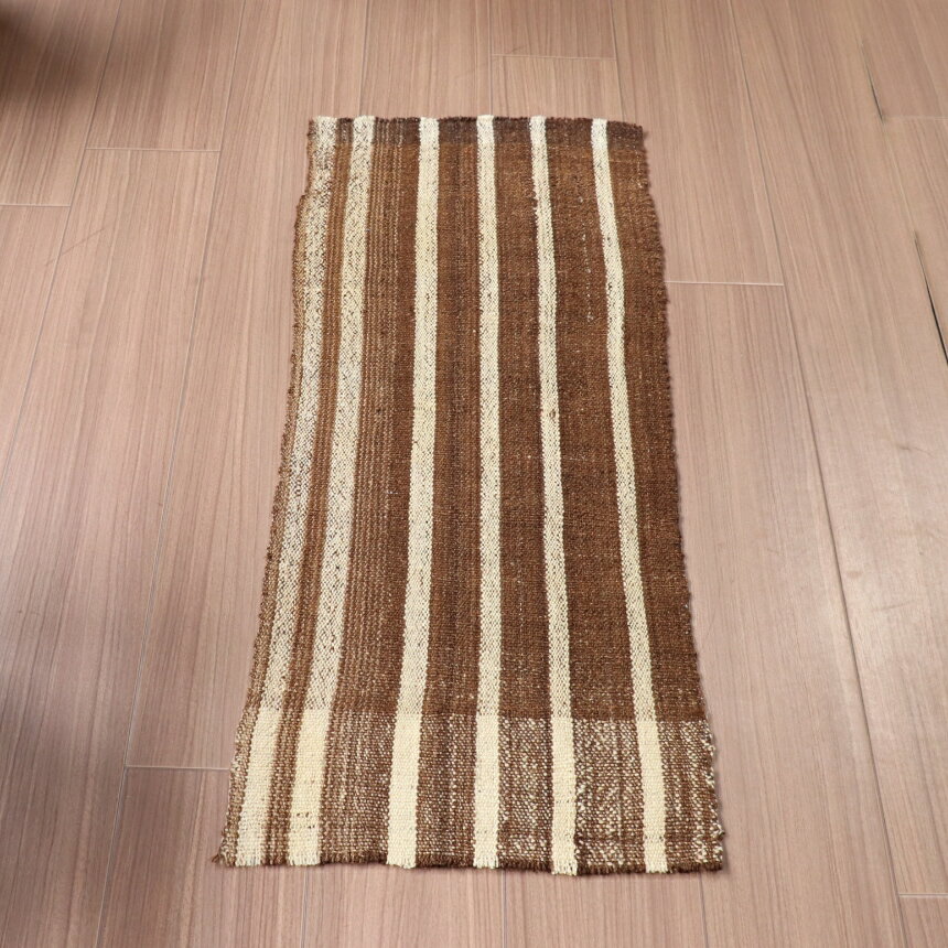 オールドキリム モノトーン97×38cmシンプルなテント用キリム　フラグメント
