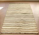 遊牧民の手織りキリム オールドキリム カシュカイ族 Qashkai tribe Flat weaven kilim230×159cmナチュラルグレー　ストライプ