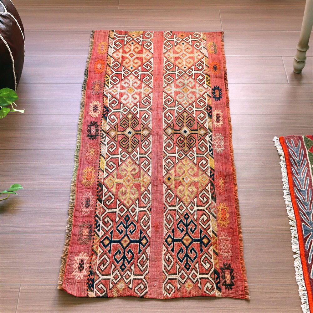 Character Pattern - オールドキリム シワス45×108cmメダリオンのボーダー