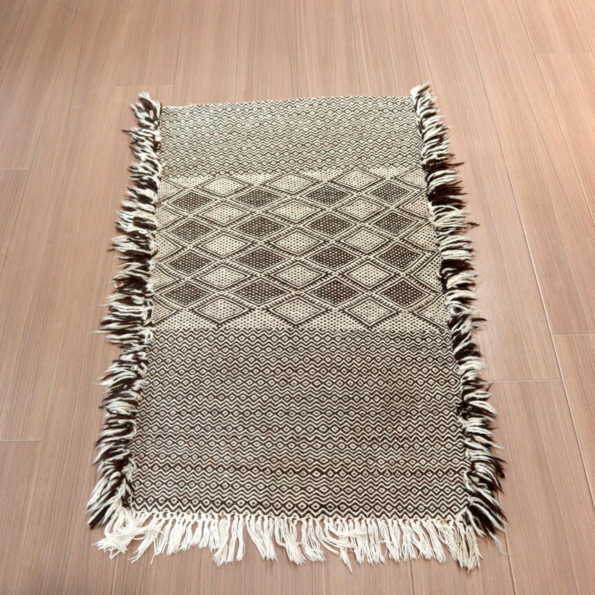 Rakuten - 【15%OFFクーポン対象】モロッコキリム ザナフィ 107×57cm 連なるダイヤ