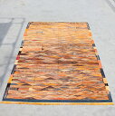 モロッコキリム 特大 アフニフ 400×245cm 緻密な波模様 手織り