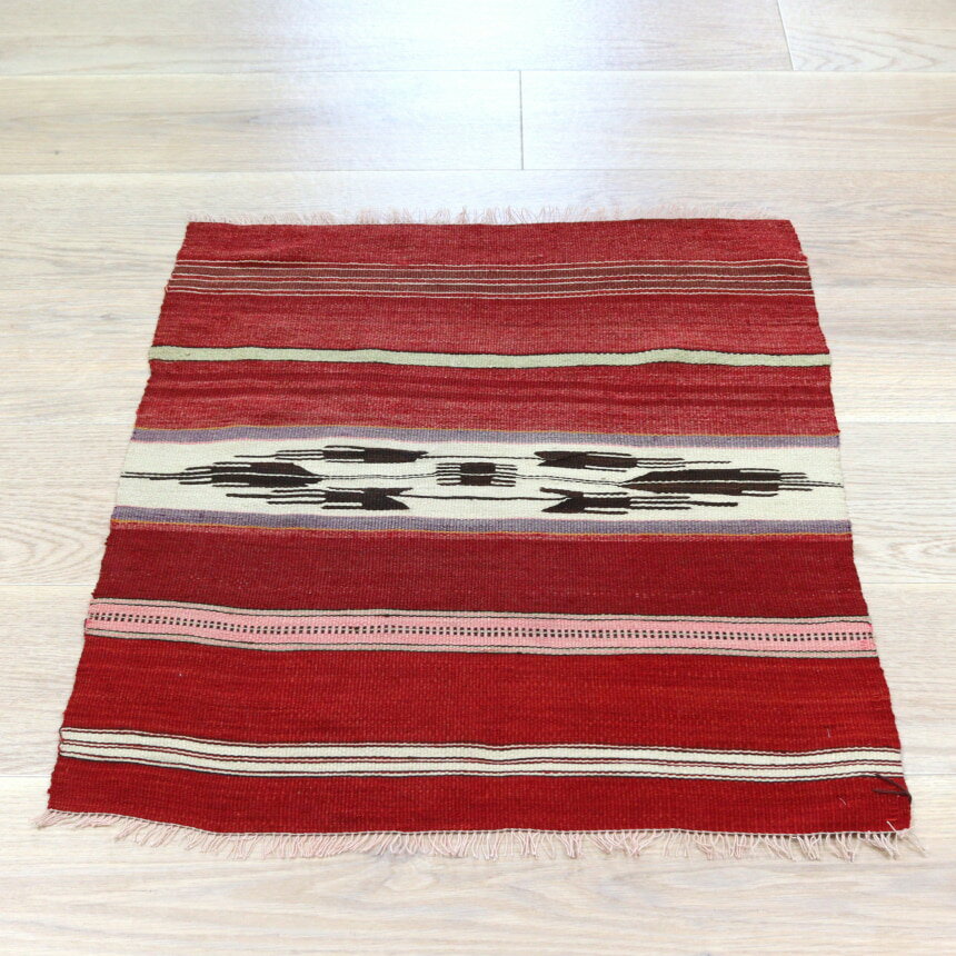 Rakuten - 【15%OFFクーポン対象】オールドキリム シリフケ ストライプ 69×63cm 細かく薄手の織り テント布