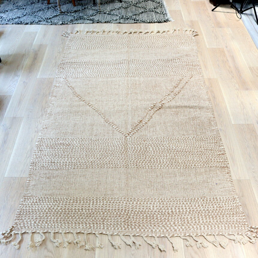 Rakuten - 【15%OFFクーポン対象】モロッコキリム ザナフィ 253×150cm ベージュ