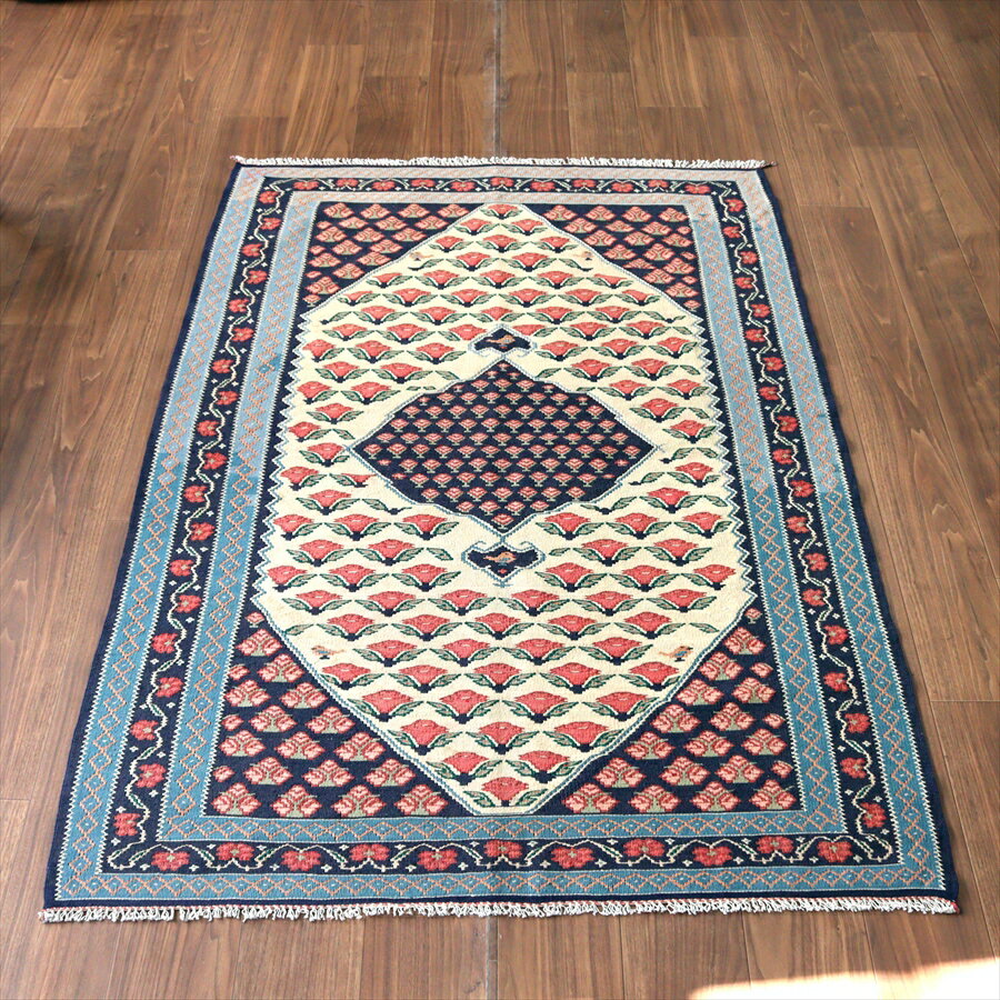 タグ：#近いサイズのキリム&nbsp;&nbsp;#同じエリアのラグ商品詳細商品番号25426サイズ縦170x横116cm（フリンジを含まない）産　地ビジャール織られた年代1970-2000素　材ウール×コットン / 手織りコンディション細...