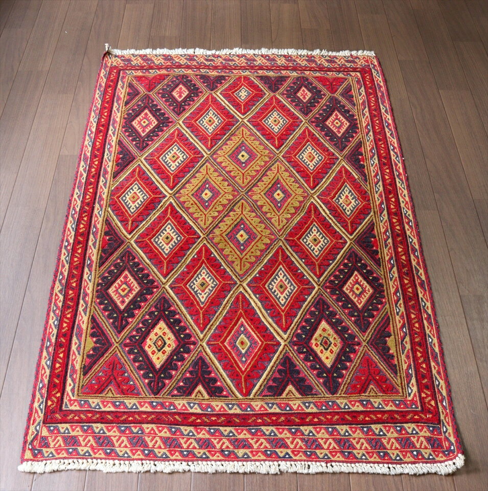 【15%OFFクーポン対象品】オールドキリム・アフガニスタン　ミシュワニ131×80cmMishwani Rug 細かなスマックとパイル織り