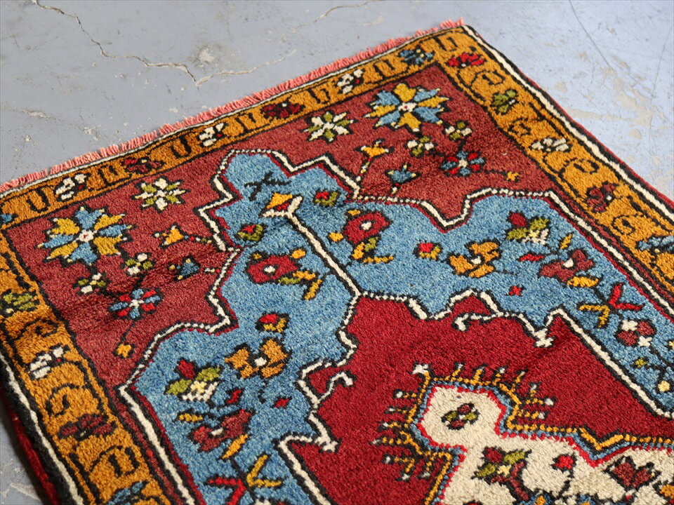 トルコ絨毯 トライバルラグ ヤストゥク 101×53cm カイセリ, ヤヒヤル [3]