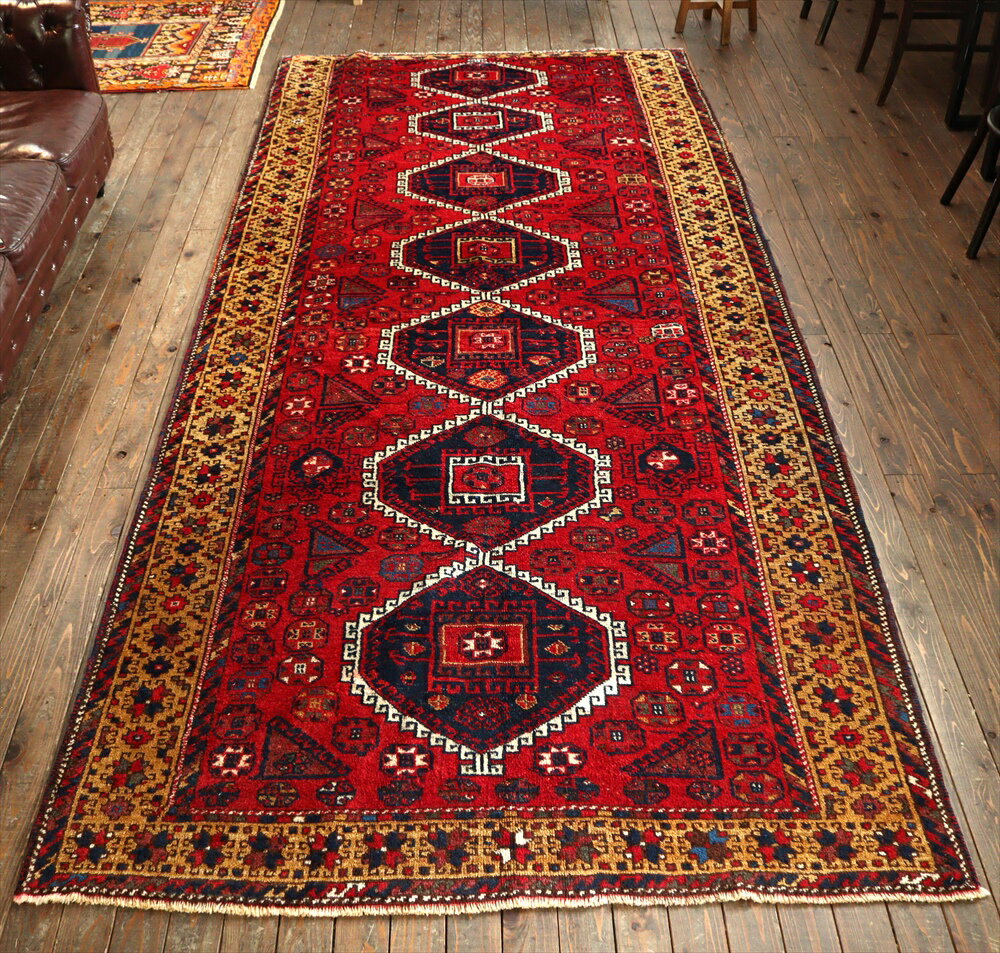 【15%OFFクーポン対象品】クルディッシュ 部族絨毯360×162cm大きなランナーのサムネイル