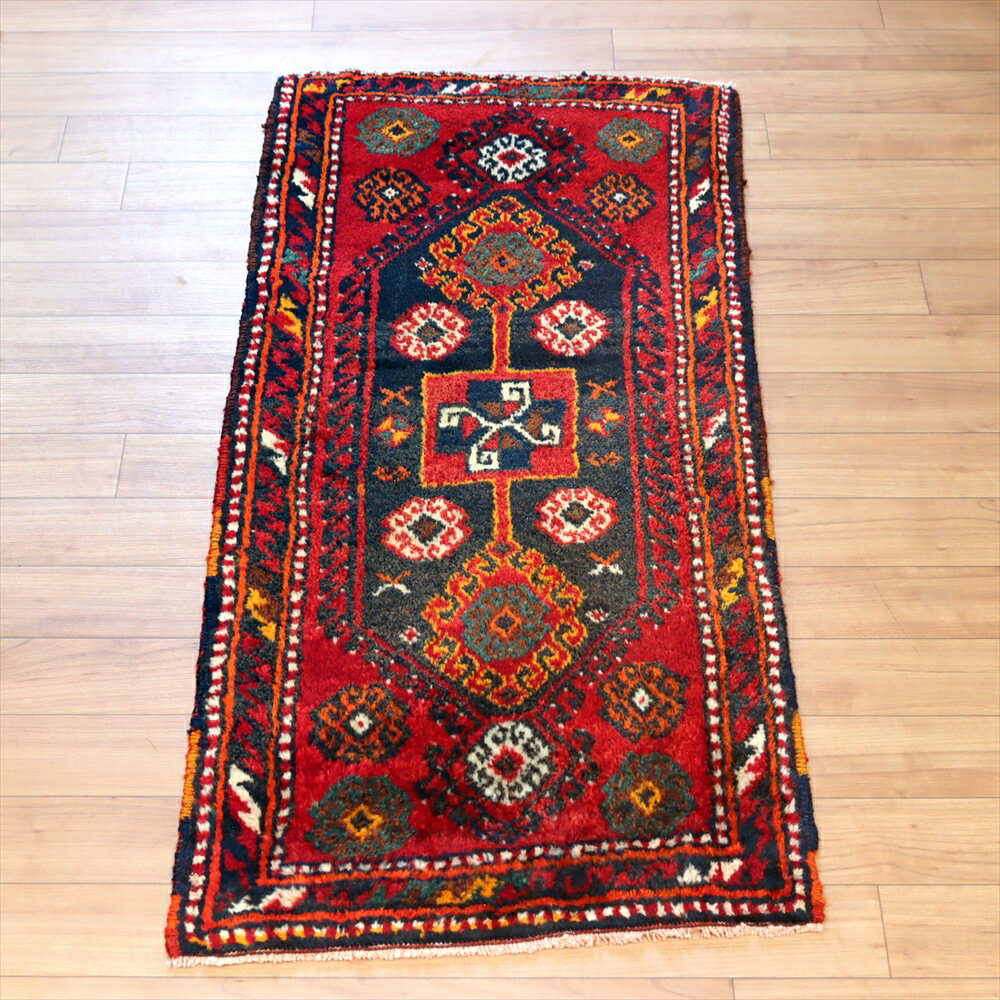 Rakuten - 【15%OFFクーポン対象】トライバルラグ トルコ　マラテヤ 98×48cm ヤストゥク ヴィンテージ 手織り絨毯