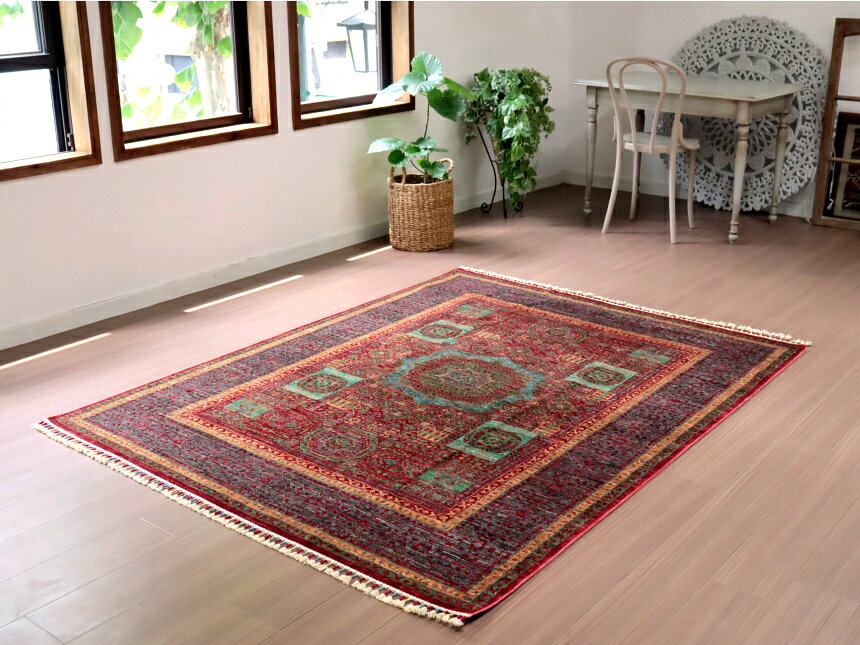 【15%OFFクーポン対象】トルコ絨毯　マムルーク王朝のアンティークデザイン 200×158cm セッヂャーデ kilims-10212300 ガラタバザール(キリム&ラグ) サンプル画像2