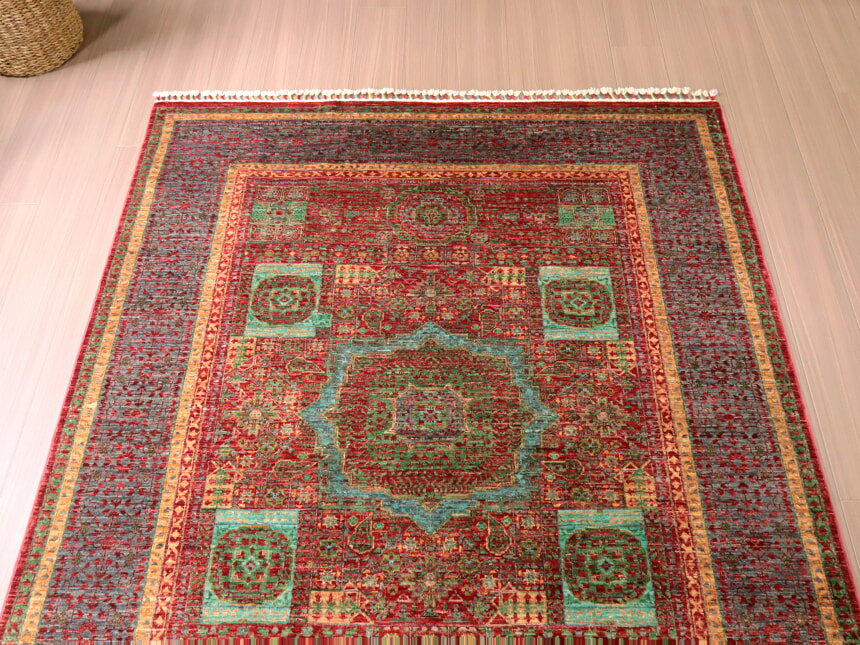 【15%OFFクーポン対象】トルコ絨毯　マムルーク王朝のアンティークデザイン 200×158cm セッヂャーデ kilims-10212300 ガラタバザール(キリム&ラグ) サンプル画像3