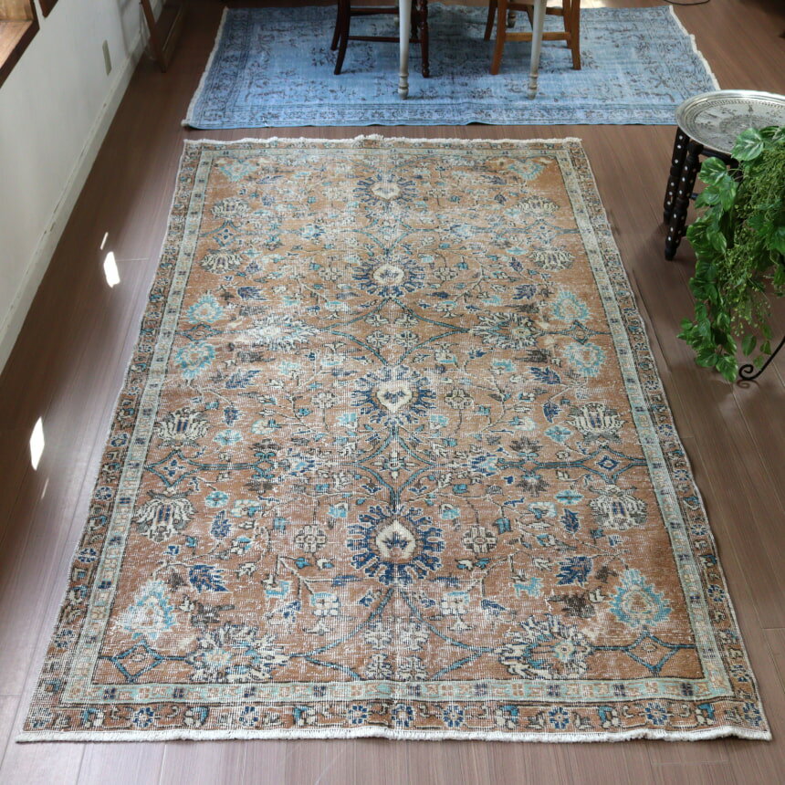 希少BIG！60s〜70sアメリカアンティーク ネイティブ柄ウールラグUSA