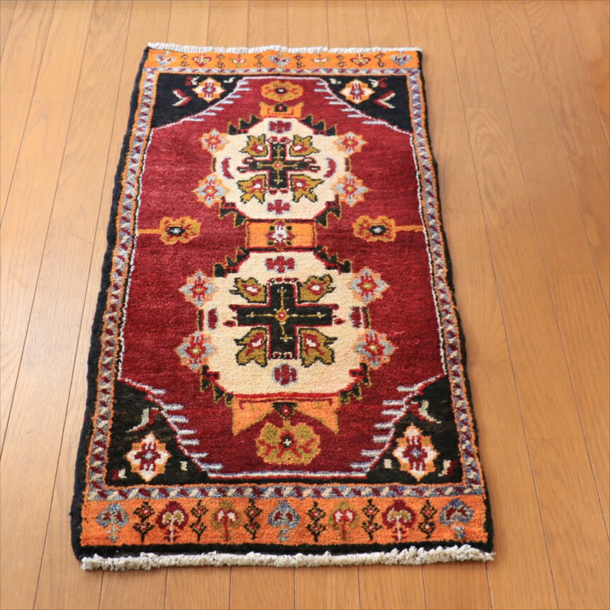 Other - トライバルラグ ヤストゥク トルコ手織り絨毯 104×52cm シワス地方　伝統柄