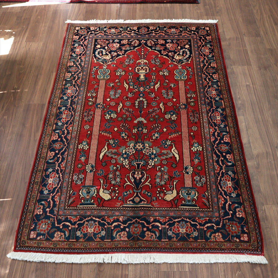 ペルシャ絨毯　本物　カーシャーン　カシャーン　赤　絨毯　ラグ　手織り　新品 ペルシャ絨毯本物カーシャーンカシャーン赤絨毯ラグ手織り新品