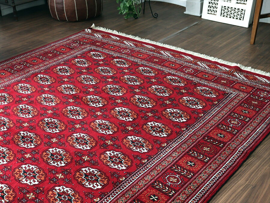 【15%OFFクーポン対象】トライバルラグ トルクメン 300×200cm 連なるギュル文様 kilims-10218540 ガラタバザール(キリム&ラグ) サンプル画像3