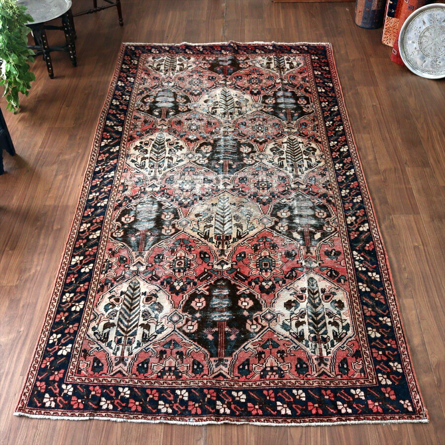 【15%OFFクーポン対象】トライバルラグ バクティアリ族の部族絨毯 295×154cm 樹々と小花のデザイン