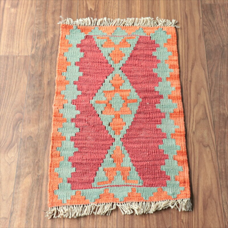 Rakuten - 手織りキリム イラン南部シラーズ 67×42cm ウール100% 一点もの