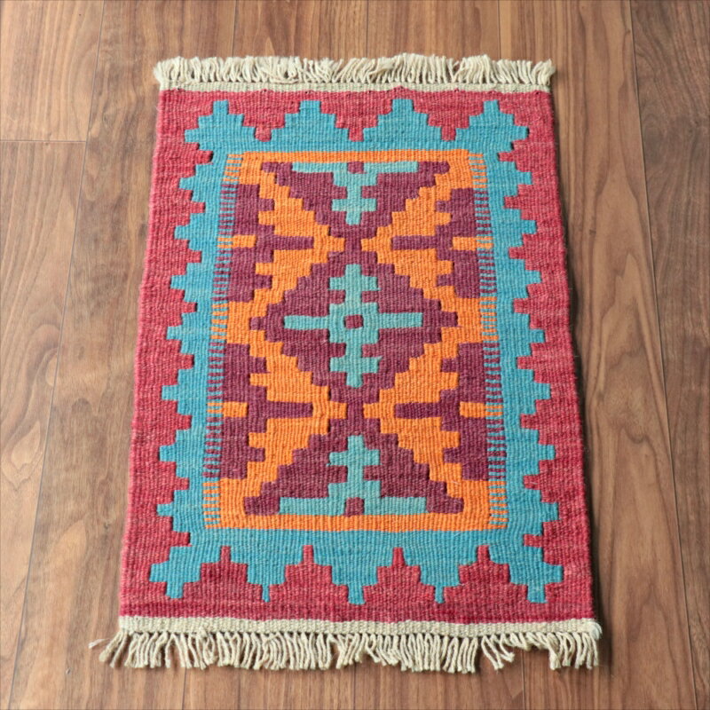 Loop Carpets - 手織りキリム イラン南部シラーズ 65×43cm ウール100% 一点もの