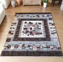 【15%OFFクーポン対象品】ギャッベ Gabbeh, Nowbaft 生命の樹237×172cmモノトーン 複雑なモザイクタイル(3)