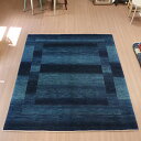 【15%OFFクーポン対象品】ギャッベ バナフシェ 216×179cm ブルーのグラデーション