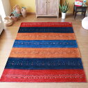 【15%OFFクーポン対象品】ギャッベ バナフシェ Gabbeh Banafsheh 288×211cm 発色のきれいなレインボーカラー