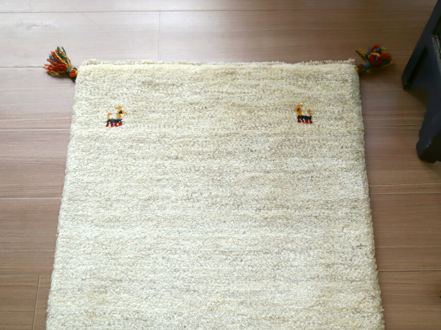 ギャッベ イラン産 無地 シンプル 90×58...の紹介画像3