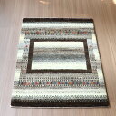【15%OFFクーポン対象品】ギャッベ タビーバフ Gabbeh Tabiibaft 96×71cm アイボリー ブラウン グラデーション