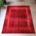ギャッベ 最上級の織りロリアタシュ 212×162cm レッド グラデーション スクエアデザイン