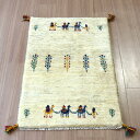 【15%OFFクーポン対象品】ギャッベ イラン産手織り 90×62cm ナチュラルアイボリー 玄関マット ラクダ(3)