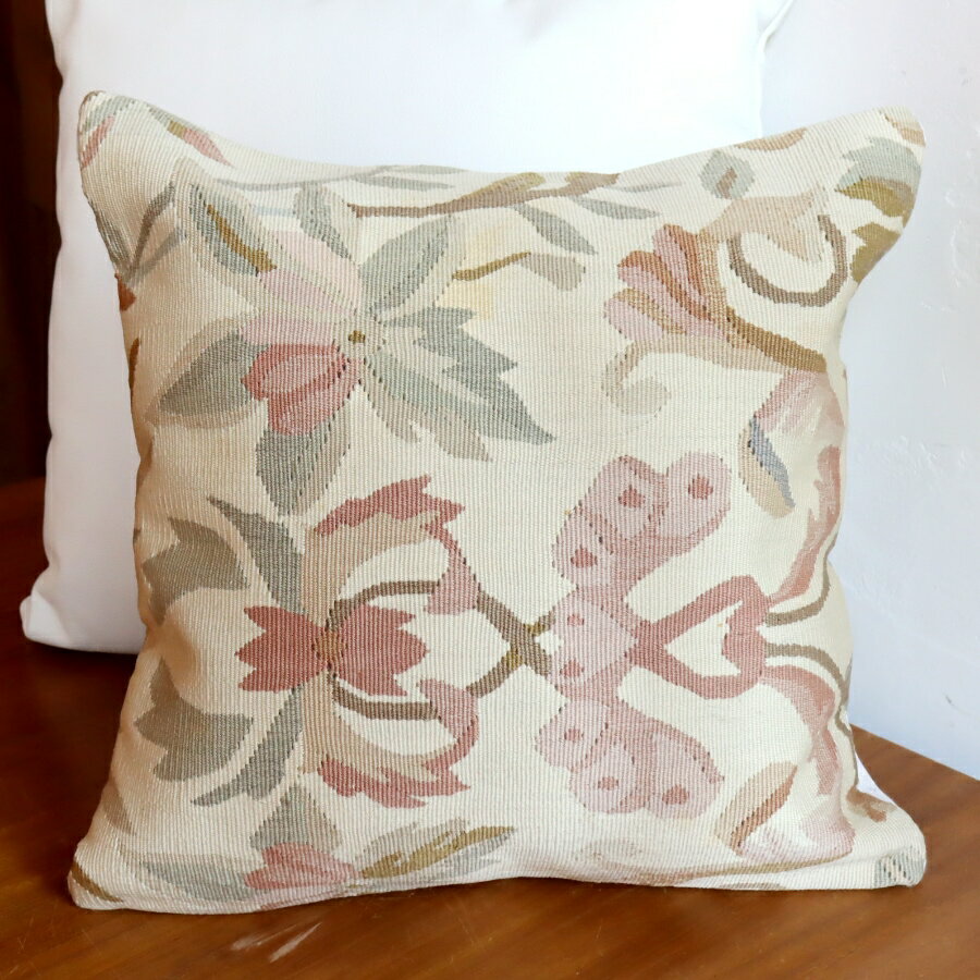 Rakuten - 【15%OFFクーポン対象】オールドキリムクッションカバー　40cm /Old Kilim Cushion ルーマニア　ベージュ