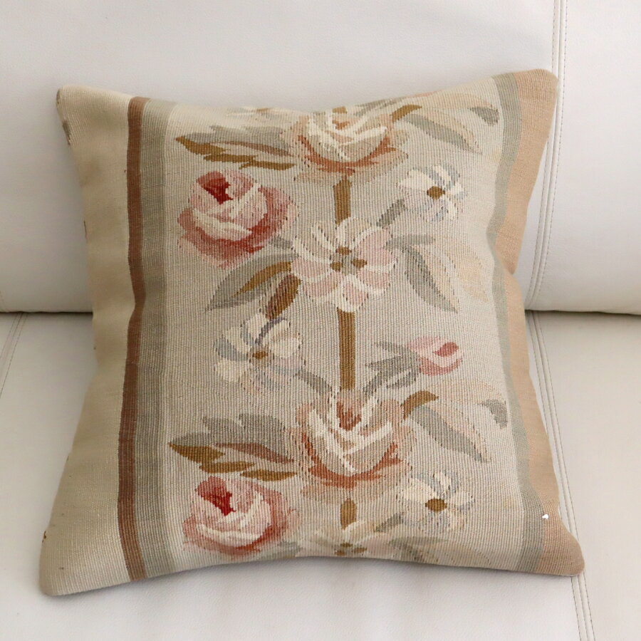 Rakuten - オールドキリムクッションカバー　40cm /Old Kilim Cushion ルーマニア　ベージュ