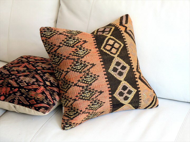 【15%OFFクーポン対象品】オールドキリム クッションカバー 40×40cm セネ Old Kilim Cushion