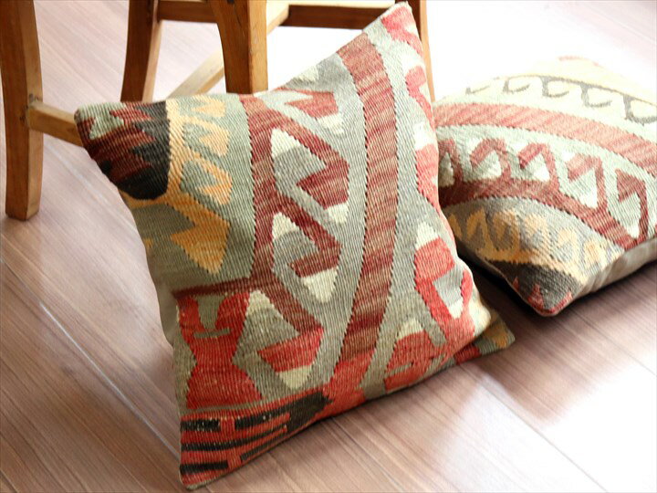 オールドキリム クッションカバー 40×40cm エシュメ・ドラゴンの爪 Old Kilim Cushion