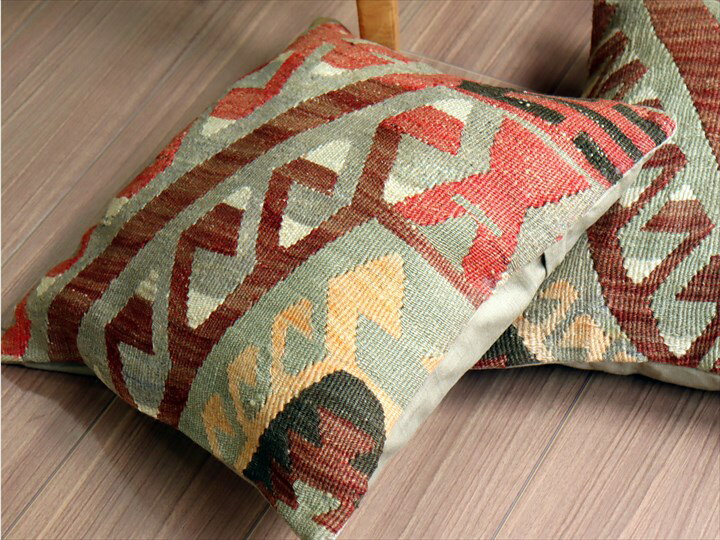 オールドキリム クッションカバー 40×40cm エシュメ・ドラゴンの爪 Old Kilim Cushion [2]