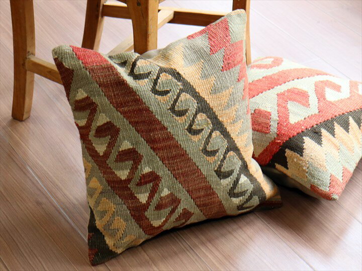 【15%OFFクーポン対象品】オールドキリム クッションカバー 39×39cm エシュメ・ドラゴンの爪 Old Kilim Cushion