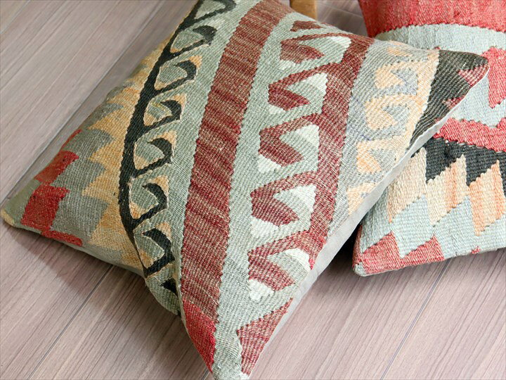 【15%OFFクーポン対象品】オールドキリム クッションカバー 39×39cm エシュメ・ドラゴンの爪 Old Kilim Cushion [2]