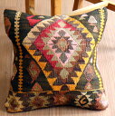 【15%OFFクーポン対象品】オールドキリム クッションカバー 40×40cm カルス・イーブルアイ Old Kilim Cushion