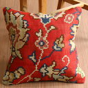 【15%OFFクーポン対象品】オールドキリム クッションカバー 40×39cm ブルガリア・花とつる草 Old Kilim Cushion