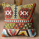 【15%OFFクーポン対象品】オールドキリム クッションカバー 40×40cm カイセリ・チフカナットキリム Old Kilim Cushion