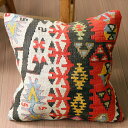 【15%OFFクーポン対象品】オールドキリム クッションカバー 40×40cm カイセリ・チフカナットキリム Old Kilim Cushion