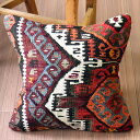 【15%OFFクーポン対象品】オールドキリム クッションカバー 41×40cm カルス・幾何学モチーフ Old Kilim Cushion