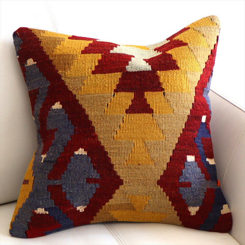 【15%OFFクーポン対象品】オールドキリム クッションカバー 40×40cm イーブルアイ Old Kilim Cushion