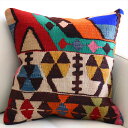 【15%OFFクーポン対象品】オールドキリム クッションカバー 40cm イヤリングのモチーフ Old Kilim Cushion