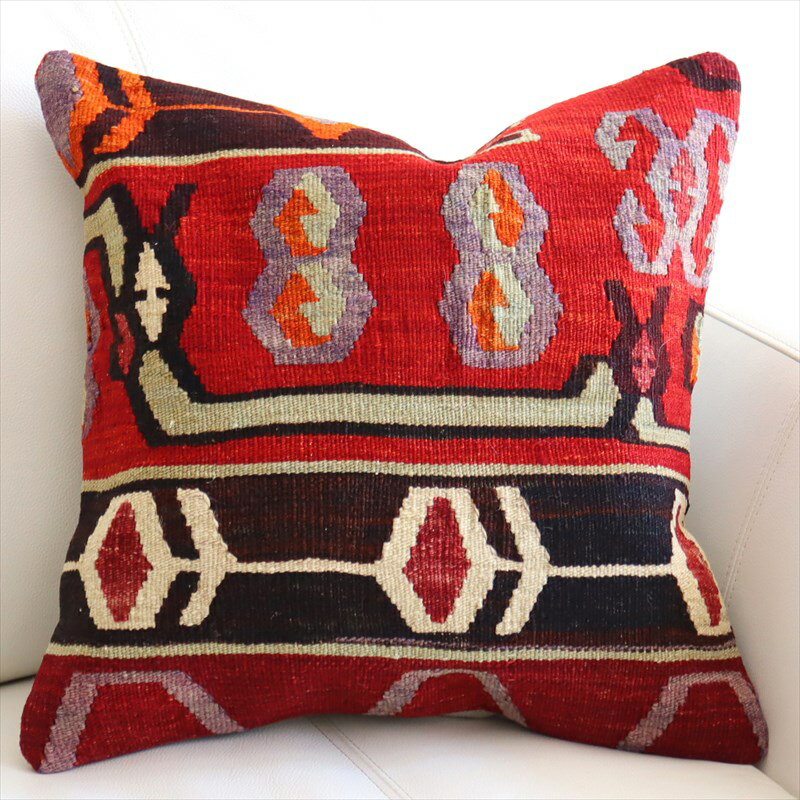 【15%OFFクーポン対象】オールドキリム クッションカバー 40cm カルス Old Kilim Cushion