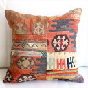 【15%OFFクーポン対象品】オールドキリムクッションカバー 44×44cm パッチワーク Old Kilim Cushion