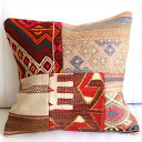 【15%OFFクーポン対象品】オールドキリムクッションカバー 45×44cm パッチワーク Old Kilim Cushion