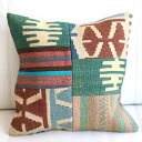 【15%OFFクーポン対象品】パッチワーククッションカバー 45×45cm オールドキリムクッション Old Kilim Cushion