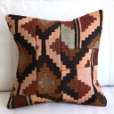 【15%OFFクーポン対象品】パッチワーククッションカバー 45×45cm オールドキリムクッション Old Kilim Cushion