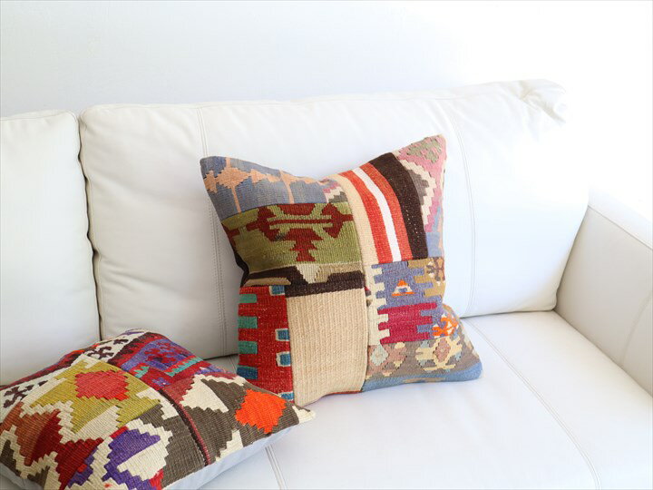 クッションカバー キリムパッチワーク 45×44cm Old Kilim Cushion